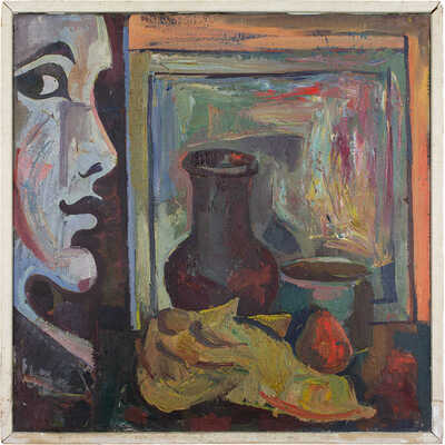 Неизвестный художник  владимирской школы. Профиль на фоне окна